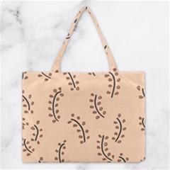 Leaves Plants Dots Pattern Medium Tote Bag by Cemarart