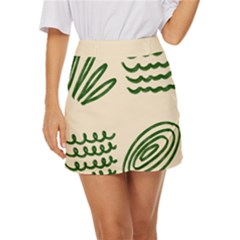 Elements Scribbles Wiggly Lines Mini Front Wrap Skirt by Cemarart