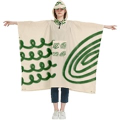 Elements Scribbles Wiggly Lines Women s Hooded Rain Ponchos by Cemarart