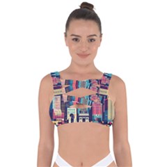 Skyscrapers City Usa Bandaged Up Bikini Top by Cemarart