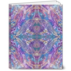 Cobalt Arabesque 8  X 10  Softcover Notebook by kaleidomarblingart