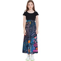 Wallet City Art Graffiti Kids  Flared Maxi Skirt by Bedest