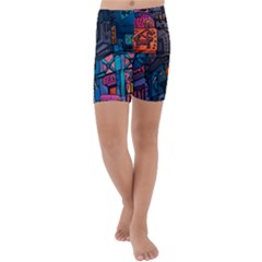 Wallet City Art Graffiti Kids  Lightweight Velour Capri Yoga Leggings by Bedest