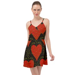 Love Hearts Pattern Style Summer Time Chiffon Dress by Grandong