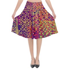 Building Architecture City Facade Flared Midi Skirt by Grandong