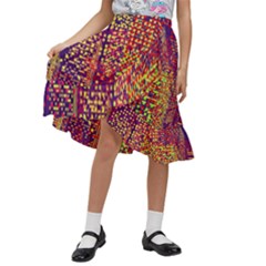 Building Architecture City Facade Kids  Ruffle Flared Wrap Midi Skirt by Grandong