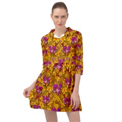 Blooming Flowers Of Orchid Paradise Mini Skater Shirt Dress by pepitasart