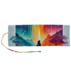 Starry Night Wanderlust: A Whimsical Adventure Roll Up Canvas Pencil Holder (m) by stine1