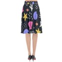 Sea Shells Pattern Wallpaper Fish Flared Midi Skirt View2