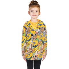Astronaut Moon Monsters Spaceship Universe Space Cosmos Kids  Double Breasted Button Coat by Maspions