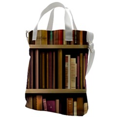 Books Bookshelves Office Fantasy Background Artwork Book Cover Apothecary Book Nook Literature Libra Canvas Messenger Bag by Grandong