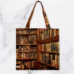 Room Interior Library Books Bookshelves Reading Literature Study Fiction Old Manor Book Nook Reading Zipper Grocery Tote Bag by Grandong