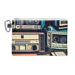Radios Tech Technology Music Vintage Antique Old Canvas Cosmetic Bag (large) by Grandong