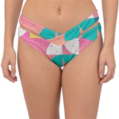 Abstract Geometric Bauhaus Polka Dots Retro Memphis Art Double Strap Halter Bikini Bottoms by Maspions