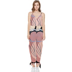 Abstract Boho Bohemian Style Retro Vintage Sleeveless Tie Ankle Chiffon Jumpsuit by Proyonanggan