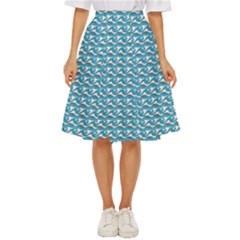 Blue Wave Sea Ocean Pattern Background Beach Nature Water Classic Short Skirt by Maspions