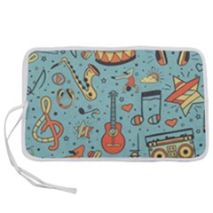 Seamless Pattern Musical Instruments Notes Headphones Player Pen Storage Case (s) by Apen