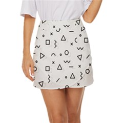 Memphis Pattern Mini Front Wrap Skirt by Apen