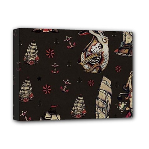 Vintage Tattoos Nautical Deluxe Canvas 16  X 12  (stretched)  by Apen