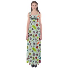 Seamless Pattern With Viruses Empire Waist Maxi Dress by Apen