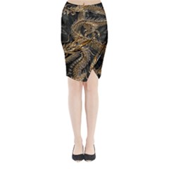 Fantasy Dragon Pentagram Midi Wrap Pencil Skirt by Maspions