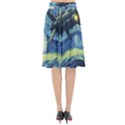 Spaceship Starry Night Van Gogh Painting Flared Midi Skirt View2