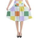 Board Pictures Chess Background Flared Midi Skirt View1