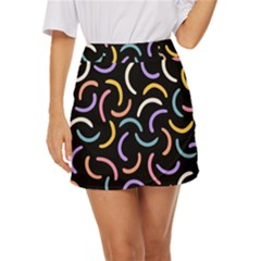 Abstract Pattern Wallpaper Mini Front Wrap Skirt by Maspions