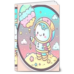 Boy Astronaut Cotton Candy Childhood Fantasy Tale Literature Planet Universe Kawaii Nature Cute Clou 8  X 10  Hardcover Notebook by Maspions