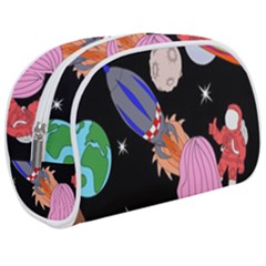 Girl Bed Space Planets Spaceship Rocket Astronaut Galaxy Universe Cosmos Woman Dream Imagination Bed Make Up Case (medium) by Maspions