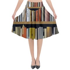 Book Nook Books Bookshelves Comfortable Cozy Literature Library Study Reading Reader Reading Nook Ro Flared Midi Skirt by Maspions