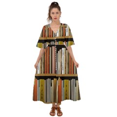 Book Nook Books Bookshelves Comfortable Cozy Literature Library Study Reading Reader Reading Nook Ro Kimono Sleeve Boho Dress by Maspions