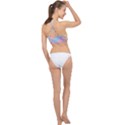Abstract Lines Dots Pattern Purple Pink Blue Halter Bikini Top View2
