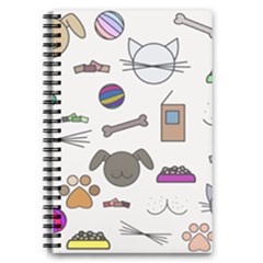 Cat Dog Pet Doodle Cartoon Sketch Cute Kitten Kitty Animal Drawing Pattern 5 5  X 8 5  Notebook by Bedest