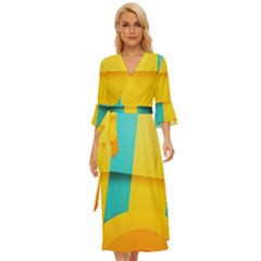 Colorful Rainbow Pattern Digital Art Abstract Minimalist Minimalism Midsummer Wrap Dress by Bedest