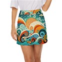 Waves Ocean Sea Abstract Whimsical Abstract Art Pattern Abstract Pattern Nature Water Seascape Mini Front Wrap Skirt View1