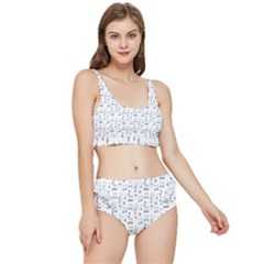 Music Notes Background Wallpaper Frilly Bikini Set by Bajindul
