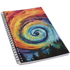 Cosmic Rainbow Quilt Artistic Swirl Spiral Forest Silhouette Fantasy 5 5  X 8 5  Notebook by Maspions