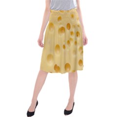 Cheese Texture, Yellow Cheese Background Midi Beach Skirt by nateshop