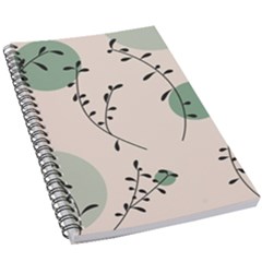 Plants Pattern Design Branches Branch Leaves Botanical Boho Bohemian Texture Drawing Circles Nature 5 5  X 8 5  Notebook by Maspions
