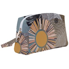 Boho Background Leaves Botanical Ornamental Pattern Seamless Decorative Design Wallpaper Nature Draw Wristlet Pouch Bag (large) by Maspions