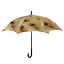 Vintage Peacock Feather Peacock Feather Pattern Background Nature Bird Nature Hook Handle Umbrellas (Large) View3