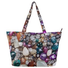 Seamless Texture Gems Diamonds Rubies Decorations Crystals Seamless Beautiful Shiny Sparkle Repetiti Full Print Shoulder Bag by Maspions