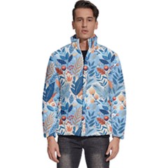 Berries Foliage Seasons Branches Seamless Background Nature Men s Puffer Bubble Jacket Coat by Maspions