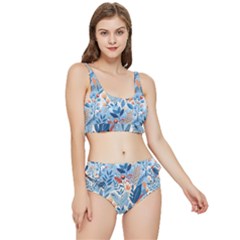 Berries Foliage Seasons Branches Seamless Background Nature Frilly Bikini Set by Maspions