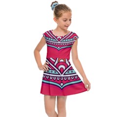 Mandala Red Kids  Cap Sleeve Dress by goljakoff