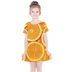 Oranges Textures, Close-up, Tropical Fruits, Citrus Fruits, Fruits Kids  Simple Cotton Dress by nateshop