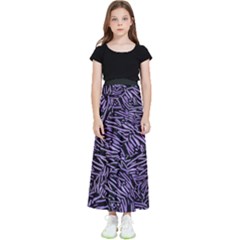 Enigmatic Plum Mosaic Kids  Flared Maxi Skirt by dflcprintsclothing