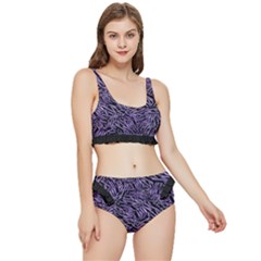 Enigmatic Plum Mosaic Frilly Bikini Set by dflcprintsclothing