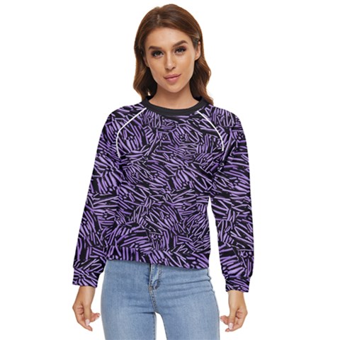 Enigmatic Plum Mosaic Women s Long Sleeve Raglan T-shirt by dflcprintsclothing